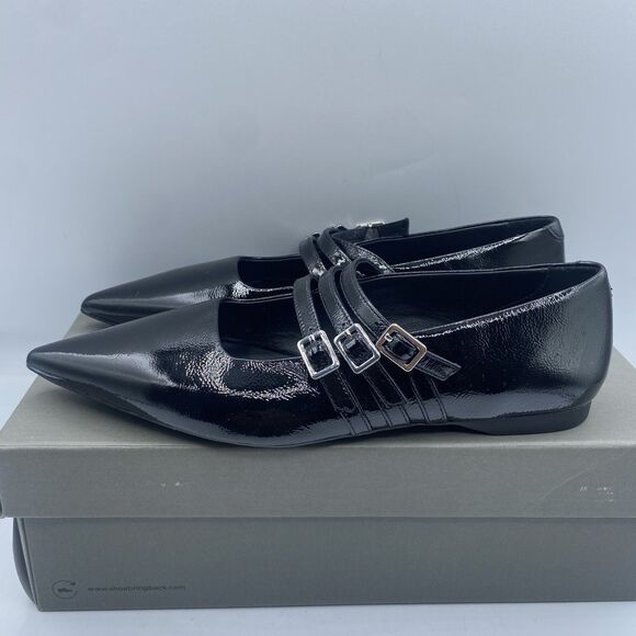 Vagabond Hermine Ballet Flats Women EU 36 US 5 Black Strap Classiccore NWB